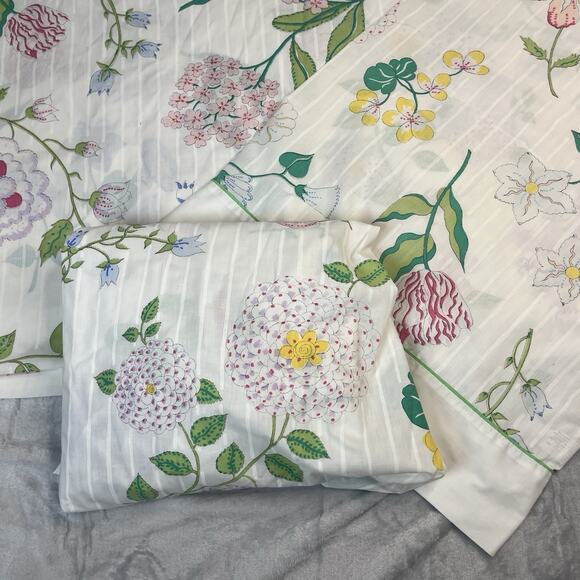 Vintage Barbara Brody For Martex Sheet Set Twin Size Bright Floral Flower Power - Picture 2 of 13